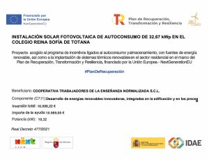 El Colegio Reina Sofía apuesta por un futuro sostenible con su nueva instalación solar fotovoltaica